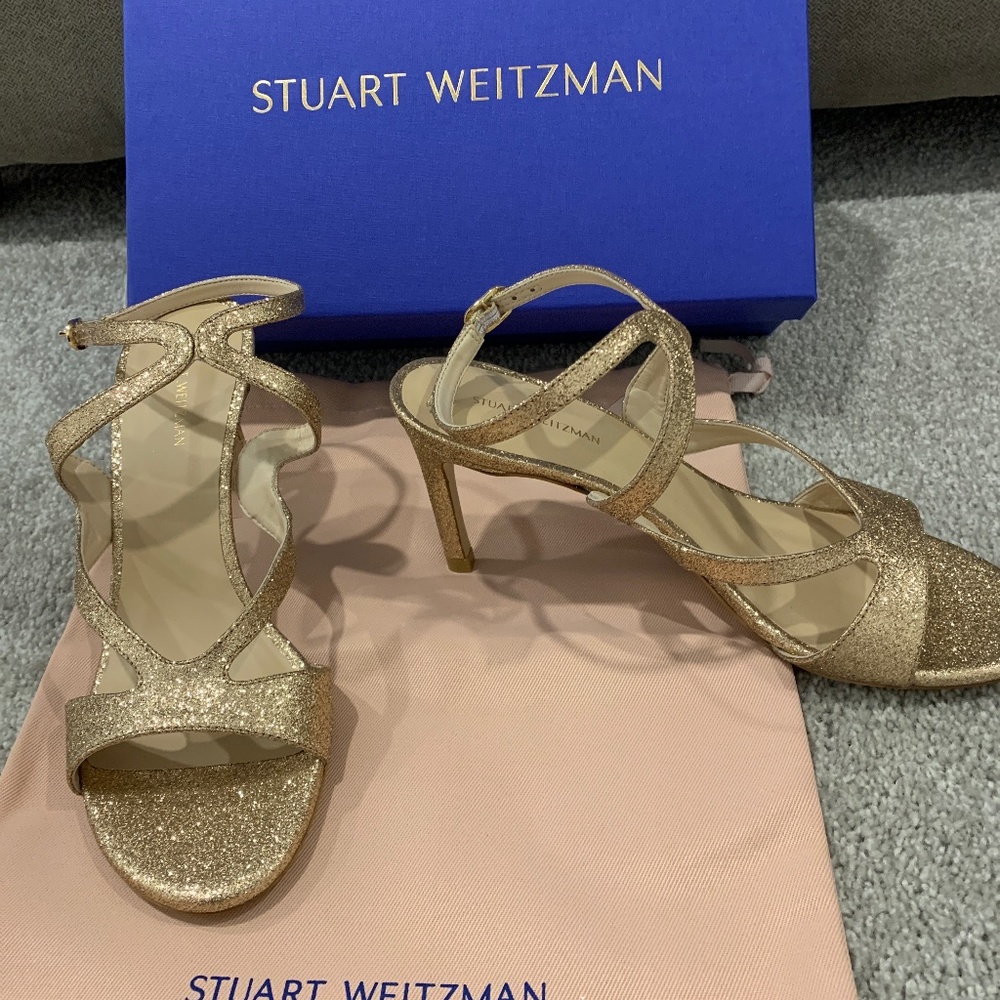 Stuart Weitzman gold shoes